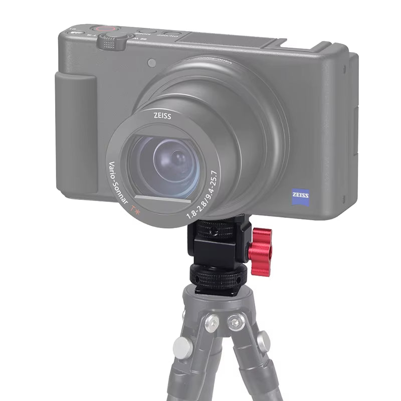 Mini Monitor Mount Holder Tripod Head with Cold Shoe Mount Adapter Swivel and Tilt Adjustable for Flash Microphone Fill Light