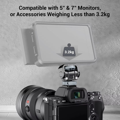 Monitor Mount Lite with Cold Shoe Swivel 360° and Tilt 180° Holder for Monitor LED & Video Shoot Accessories Magic Arm
