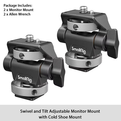 Monitor Mount Lite with Cold Shoe Swivel 360° and Tilt 180° Holder for Monitor LED & Video Shoot Accessories Magic Arm