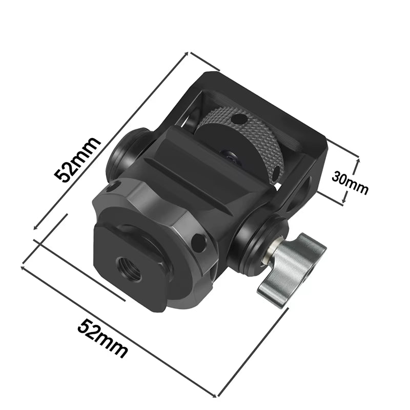 Mini Monitor Mount Holder Tripod Head with Cold Shoe Mount Adapter Swivel and Tilt Adjustable for Flash Microphone Fill Light