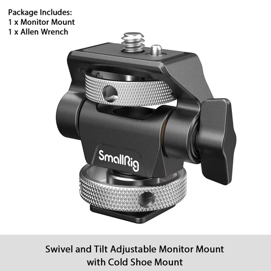 Monitor Mount Lite with Cold Shoe Swivel 360° and Tilt 180° Holder for Monitor LED & Video Shoot Accessories Magic Arm