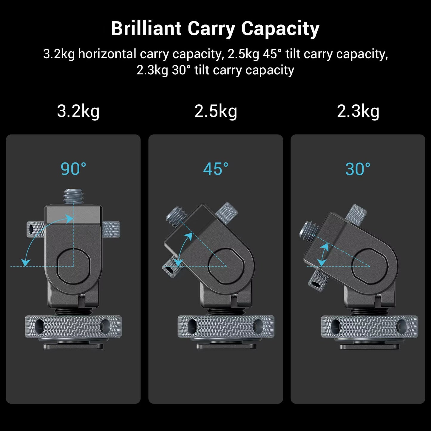 Monitor Mount Lite with Cold Shoe Swivel 360° and Tilt 180° Holder for Monitor LED & Video Shoot Accessories Magic Arm