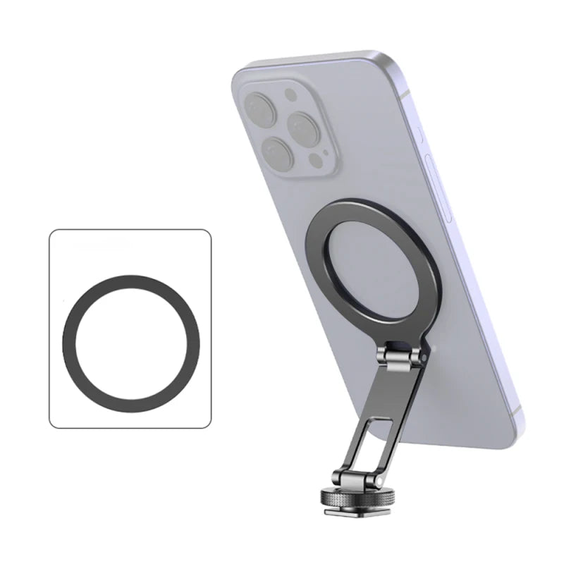 2 Options Magnetic Phone Mount Phone Holder Phone Tripod Mount with ARCA Connector Cold Shoe 1/4 Inch for I Phone 15/14/13/12