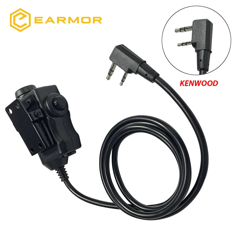 EARMOR M32 MOD4 Shooting Earmuffs Tactical Noise Reduction Headset with Helmet ARC Rail Adapter with Kenwood PTT Adapter New