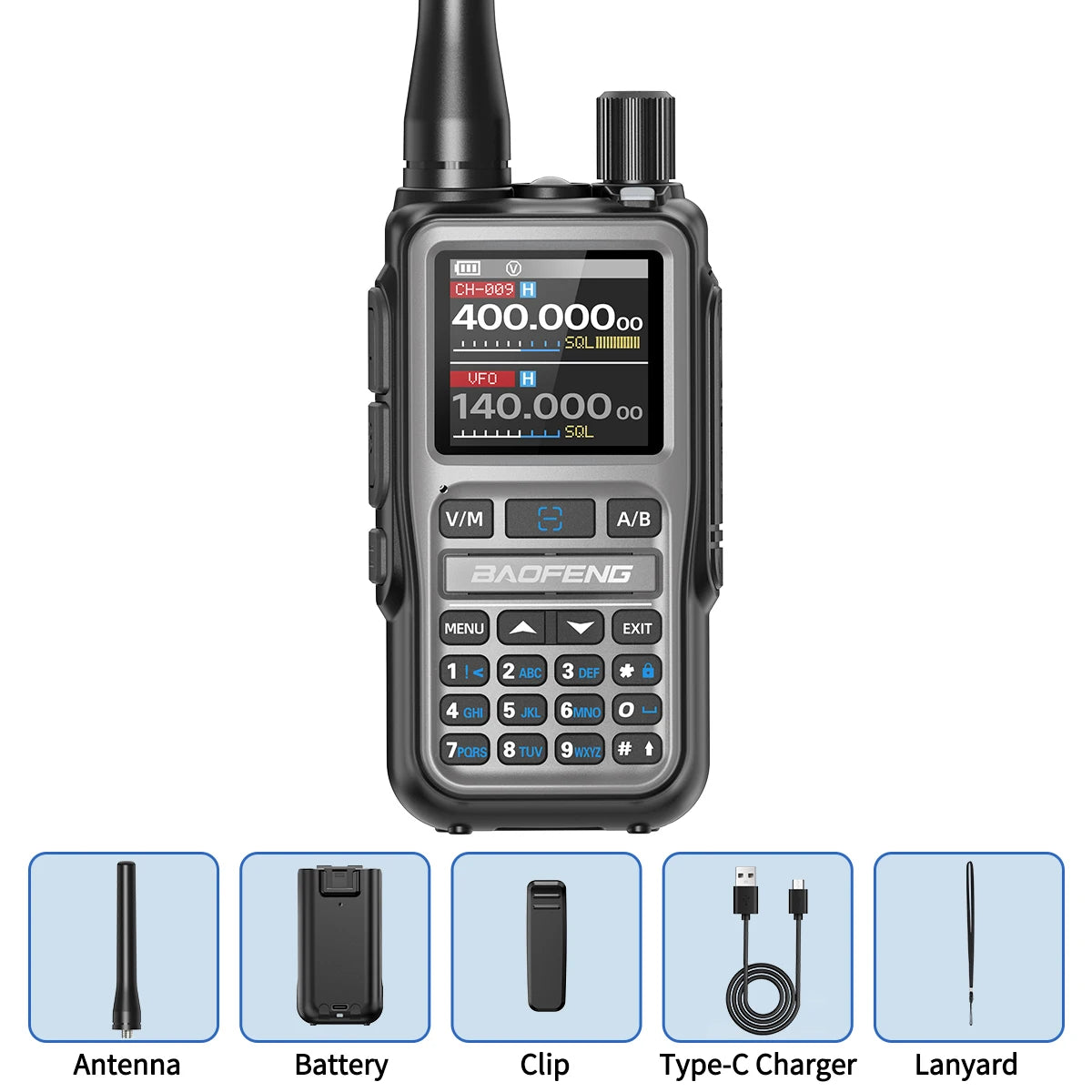 UV-5R Mini Walkie Talkie Multi Band Bluetooth Programming Wireless Copy Frequency 999CH Type-C Long Range Two Way Radio