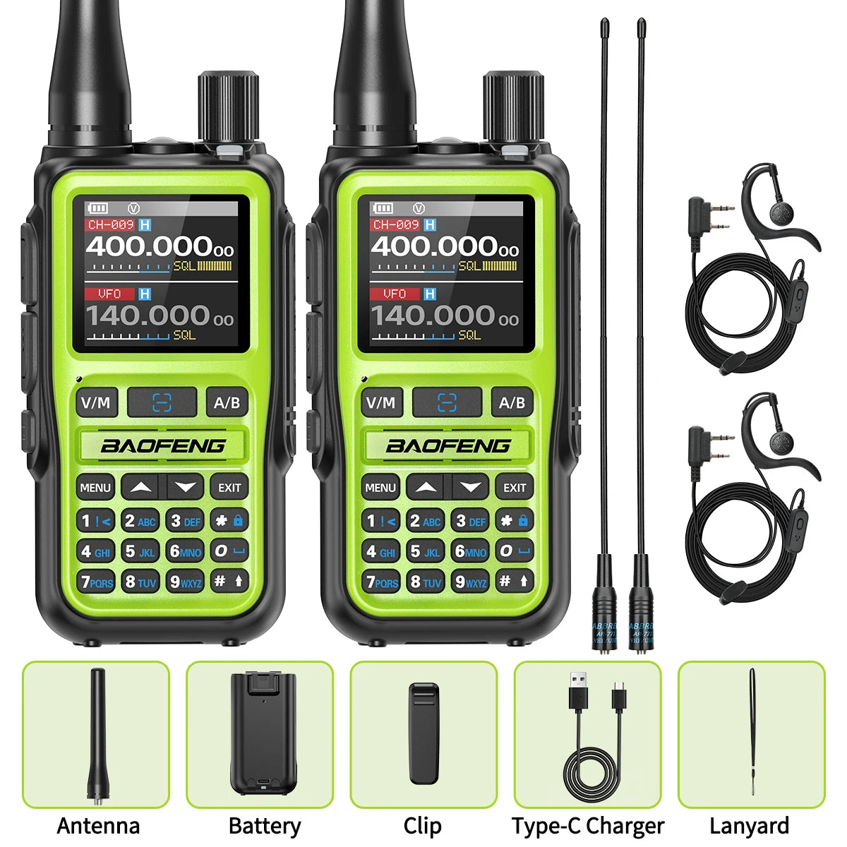 UV-5R Mini Walkie Talkie Multi Band Bluetooth Programming Wireless Copy Frequency 999CH Type-C Long Range Two Way Radio