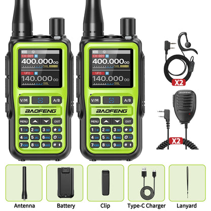 UV-5R Mini Walkie Talkie Multi Band Bluetooth Programming Wireless Copy Frequency 999CH Type-C Long Range Two Way Radio