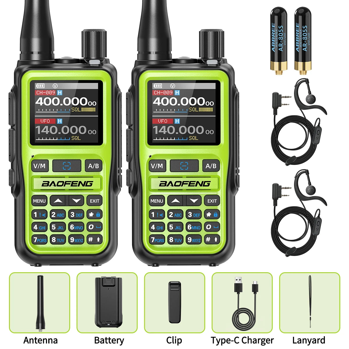 UV-5R Mini Walkie Talkie Multi Band Bluetooth Programming Wireless Copy Frequency 999CH Type-C Long Range Two Way Radio