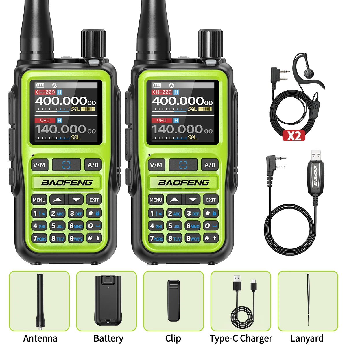 UV-5R Mini Walkie Talkie Multi Band Bluetooth Programming Wireless Copy Frequency 999CH Type-C Long Range Two Way Radio